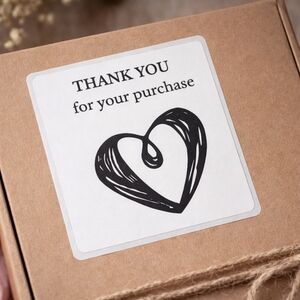 50 Count Heart Design Thank You Stickers